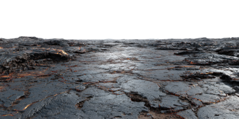 Volcanic alien landscape.  Vast expanse of rocky terrain