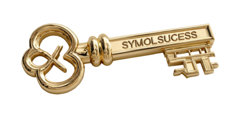 Golden key symbolizing success