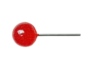Round red lollipop on stick