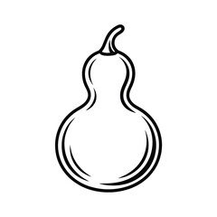 Simple outline drawing of a classic gourd shape on a white background