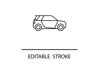 Sleek modern compact car outline for automotive design and transportation concepts, instantly editable.
