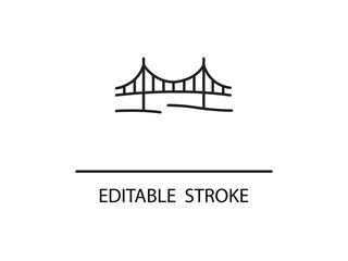 Fototapeta premium Iconic suspension bridge graphic symbolizing connection, travel, and architectural achievement for modern design projects.