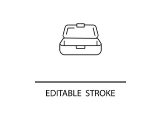 Open lunchbox icon, ideal for school, work, or travel meal prep and healthy eating concepts.