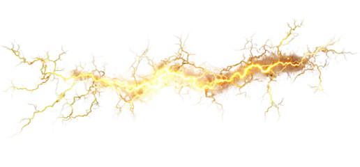 Abstract,  glowing,  lightning-like  creature.  Image  of  a  whimsical,  whitish-yellow,  jagged  shape,  with  lines  of  yellowish-gold  light