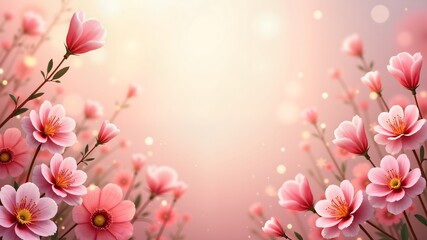 Obraz premium pink cherry blossom Mother’s Day Symbolism sale banner design free space in the center 