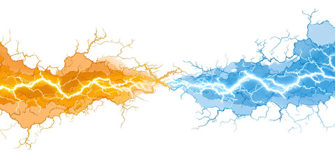 Abstract graphic of clashing energy forces