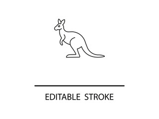 Simple line art kangaroo icon, perfect for Australian themes, nature projects, or modern graphic design needs.