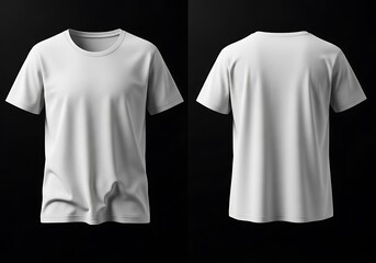 White tshirt mockup featuring front and back views on a dark background
