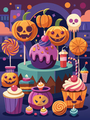 Halloween background for poster, cover, card template for advertising, sales, web, and social media, print. 