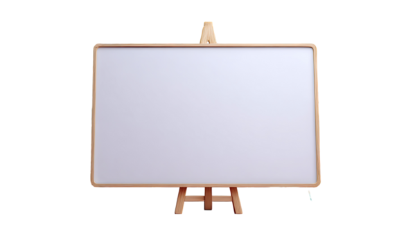 Blank whiteboard easel