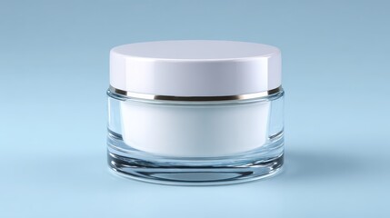 Elegant and Simple Skincare Jar with Reflective Glass Base