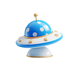 Fototapeta premium 3D rendering of a blue UFO