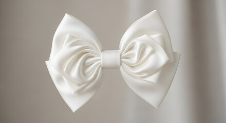 Elegant White Ribbon Bow Fashion Accessory for Celebration