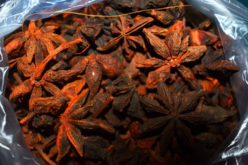 Star Anise (Chakra Moggu) : A Commonly used spice in India for variety of dishes