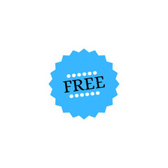 Blue Free Sticker Icon Vector Online Sale Promotion Label