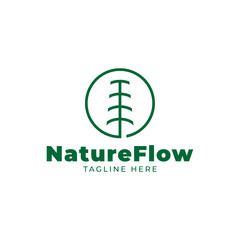 NatureFlow  Minimalist Green Leaf Logo Vektor