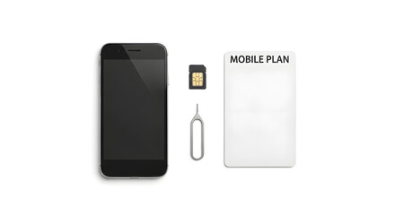 Smartphone and mobile plan with SIM card and ejector tool