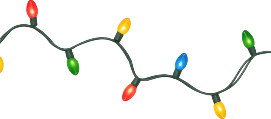 Christmas lights string transparent background