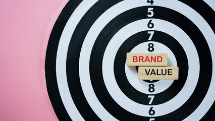 Brand value concept with target focus. Business identity, trust, reputation, and customer loyalty...