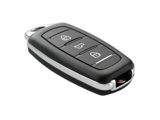 Modern car key, three buttons, sleek design