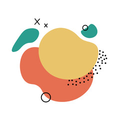 Abstract blotch shape. Liquid shape elements. Set of modern graphic elements. Fluid dynamical colored forms banner. Vector illustration