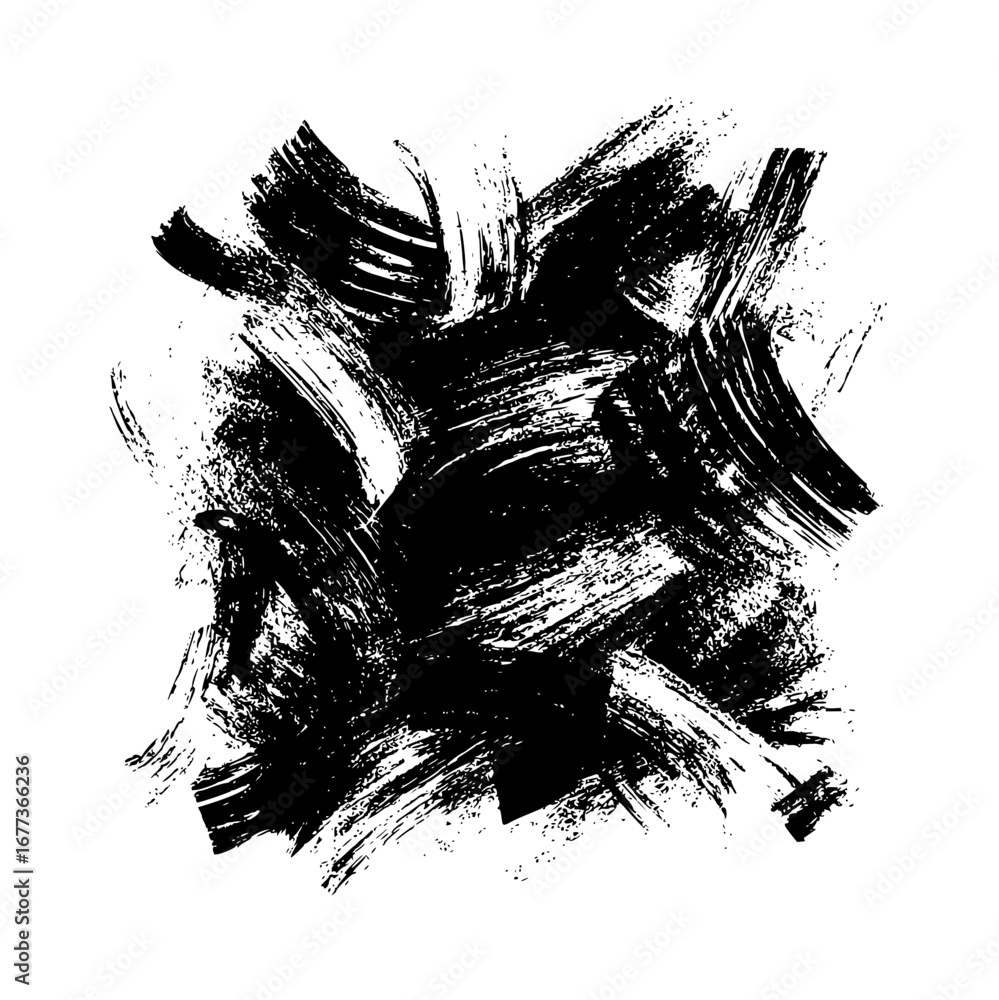 Poster abstract black and white brush stroke background with dynamic and expressive paint texture design el