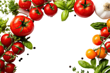 Fresh tomatoes, basil, and garlic