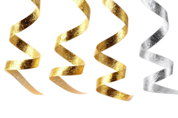 Gold and silver spiral ribbons (2)