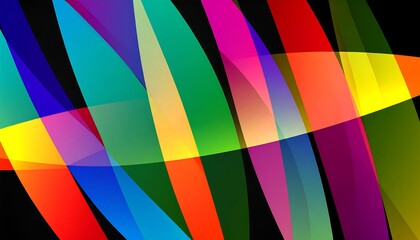 Abstract colorful overlapping ribbons
