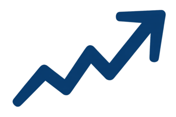 Blue Arrow Graph Showing Upward Trend graphic design