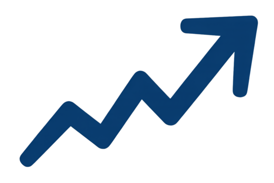 Blue Arrow Graph Showing Upward Trend graphic design