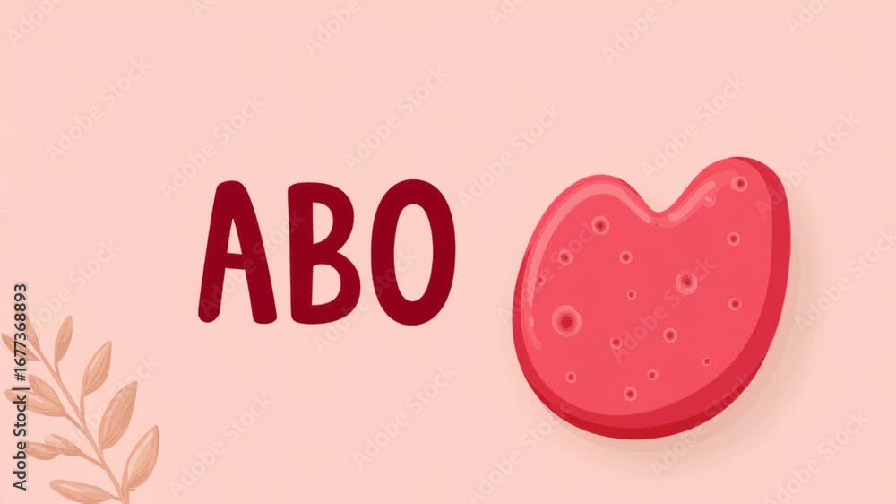 Poster abo type chart displaying blood type variations with colorful graphics and clear labeling