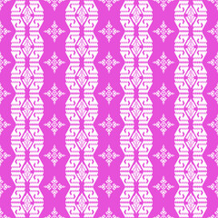 damash seamless pattern with flowers, white on pink background