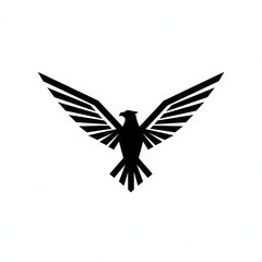 Fototapeta premium Minimalist Black Eagle Logo Design