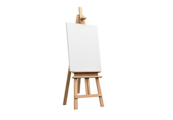 Wooden easel with blank canvas