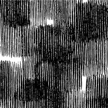 Monochrome abstract pattern featuring dense arrangement of vertical parallel lines and textures