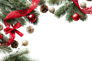 Christmas ornament border on black