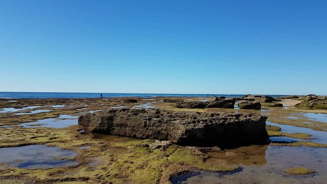 Stunning landscape on the beach of Ca&ntilde;os de Meca, at the foot of the Trafalgar Lighthouse, in the coast of Cadiz, Andalusia, Spain.