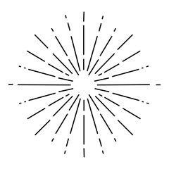 Obraz premium Sunburst design element black and white radial lines burst isolated on white background