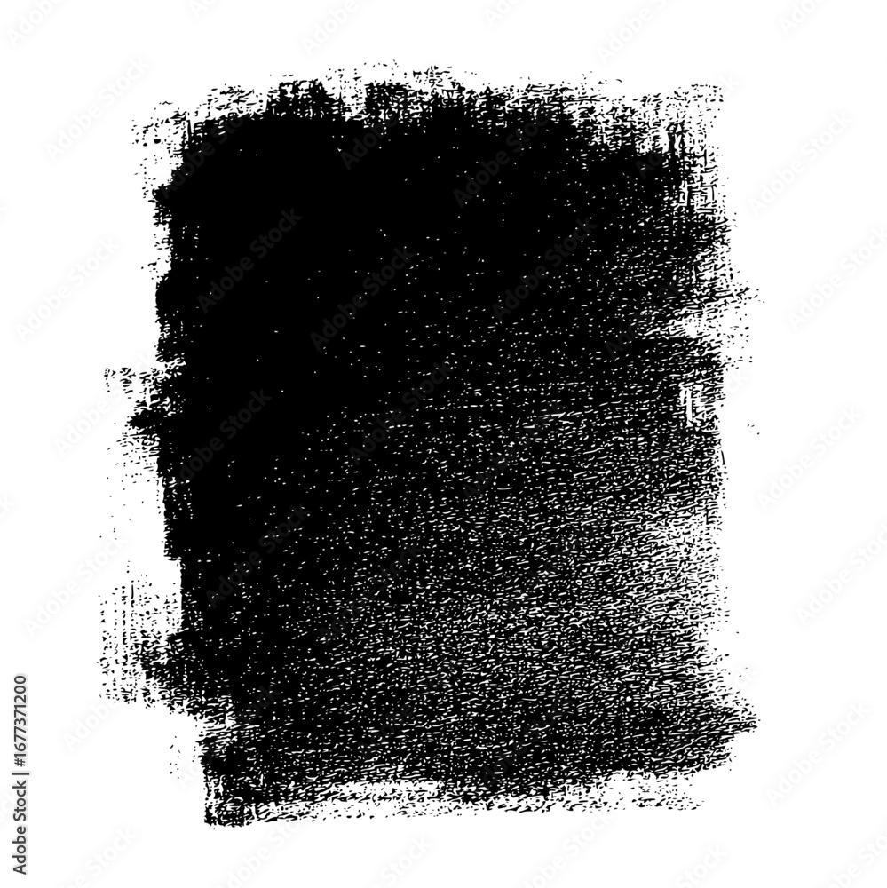 Aufkleber a black textured rectangle with uneven edges and visible brush strokes on a white background image a