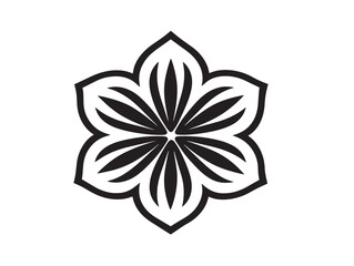 Elegant Flower Icon Line Art Style Silhouette Vector Design  