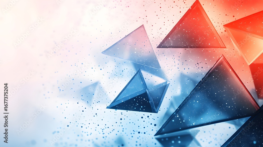 Poster dynamic abstract background with geometric shapes and colorful accents