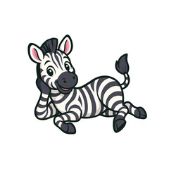 cartoon cute stylish zebra illustration
