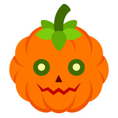 Cute cartoon jack o lantern halloween pumpkin face