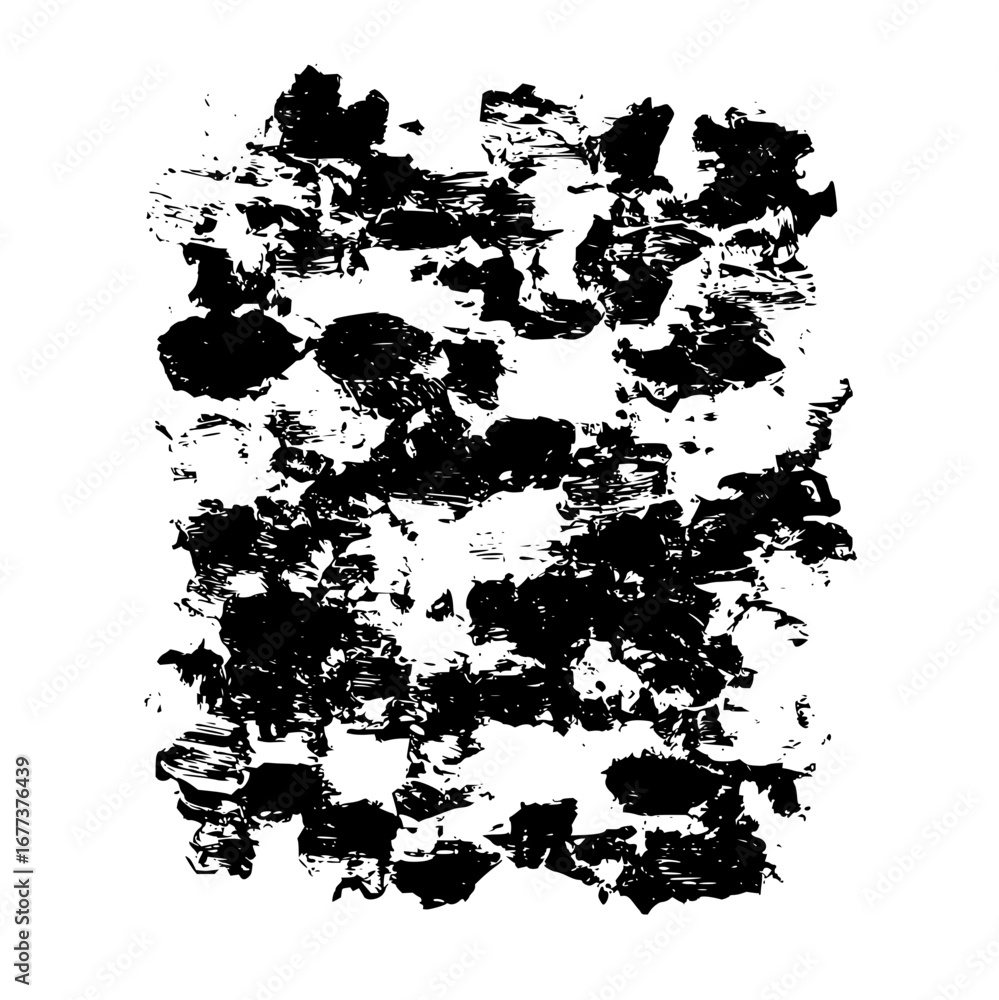 Poster abstract black and white grunge texture featuring a dense pattern of irregular shapes and brushstrok