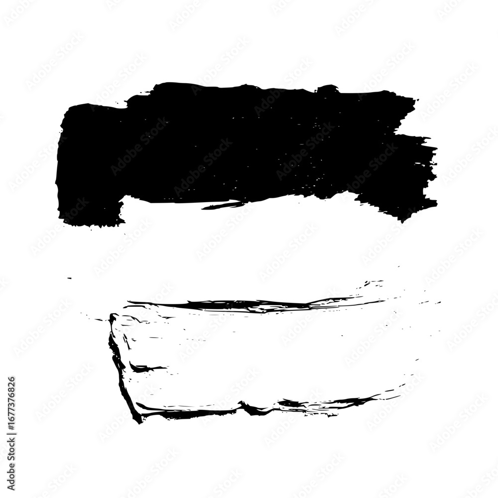 Poster abstract black and white brush strokes with textured edges creating a dynamic visual contrast effect