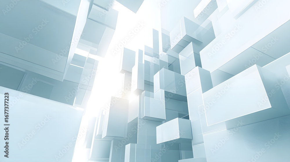 Poster abstract geometric structure with light and shadows in modern style