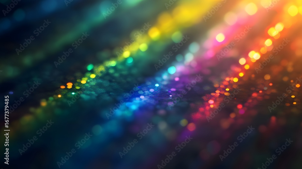 Poster colorful bokeh background with vibrant light reflections and sparkles