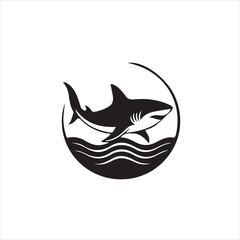 Shark in the sea isolated on white background, vector illustration design