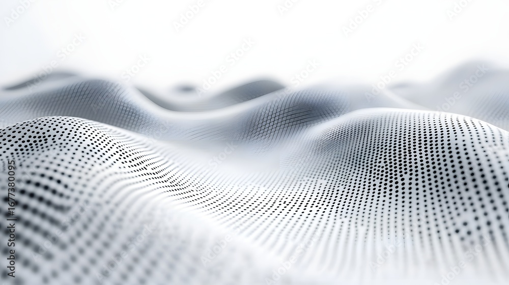 Aufkleber abstract white waves with dots pattern creating smooth texture